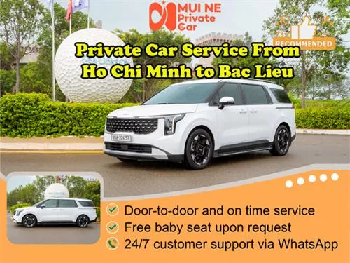 Private car from Ho Chi Minh to Bac Lieu